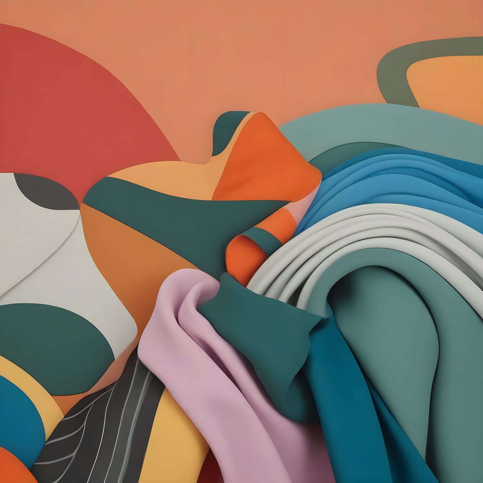 Surreal Fabric Landscape in Vibrant Colors