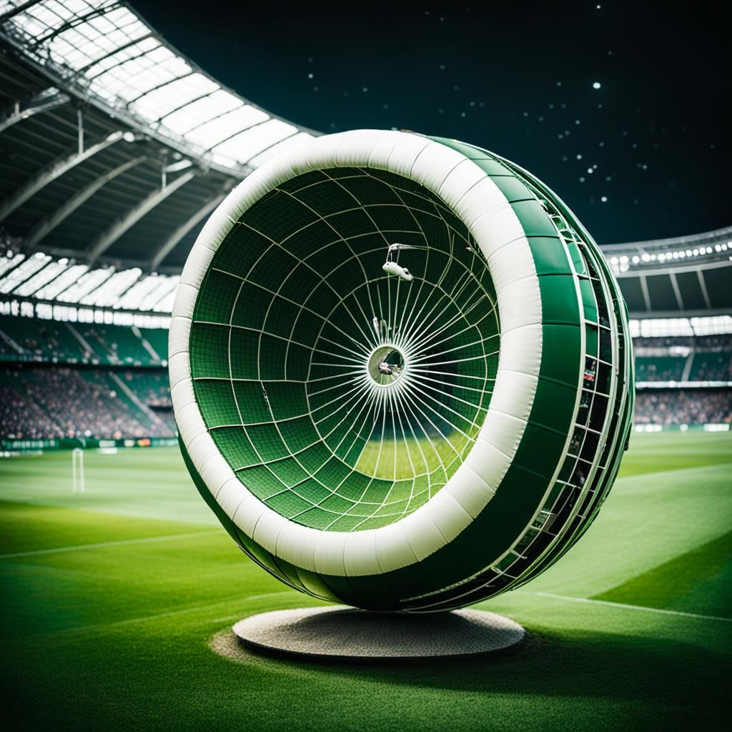 Giant UFO on Stadium Lawn, Professional Photography