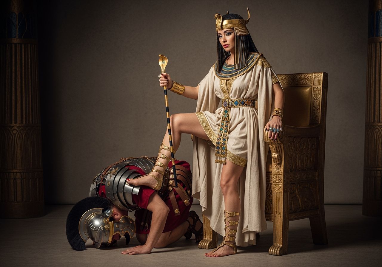 Proud Egyptian Queen in Throne Room, Professional Photograph...