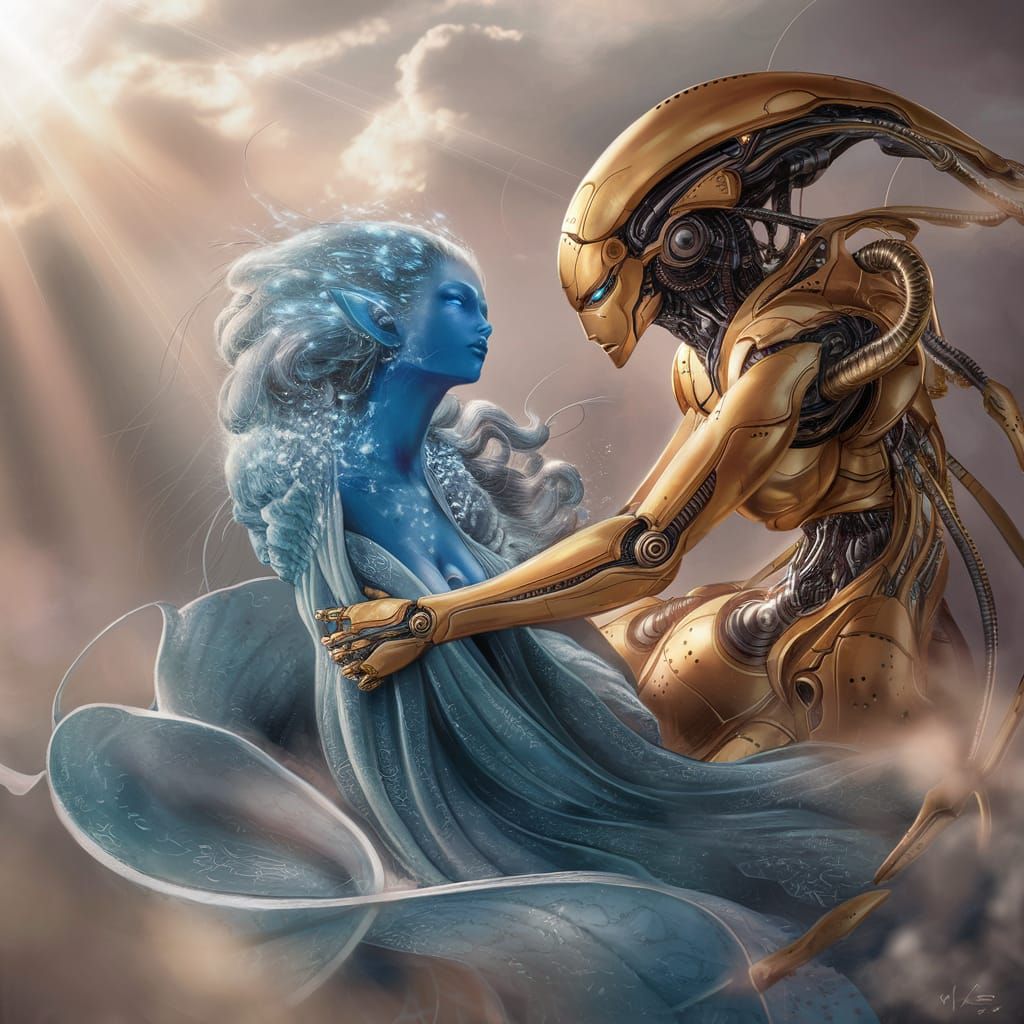 Alien Fusion in Yoshitaka Amano Style