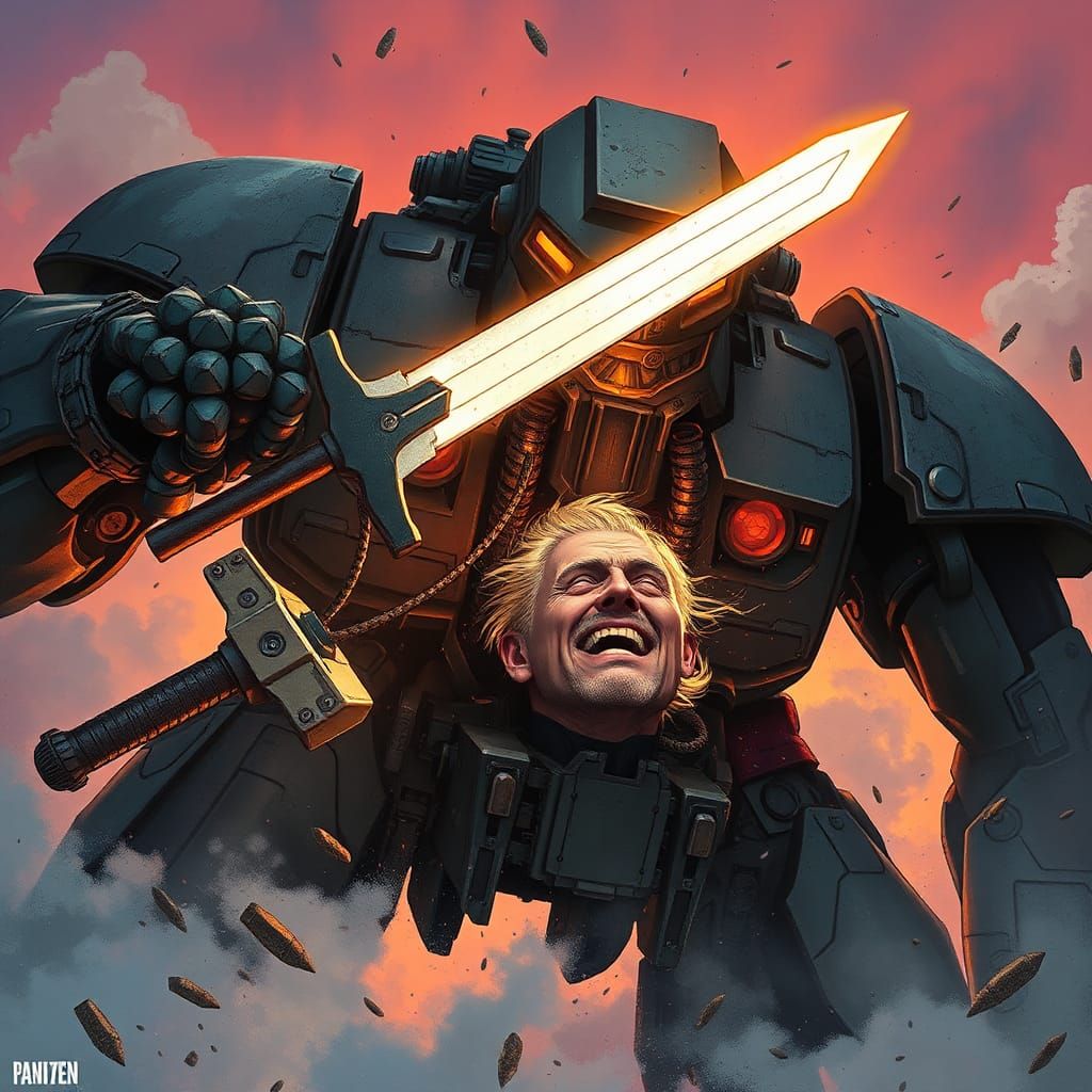 happy mecha belly head