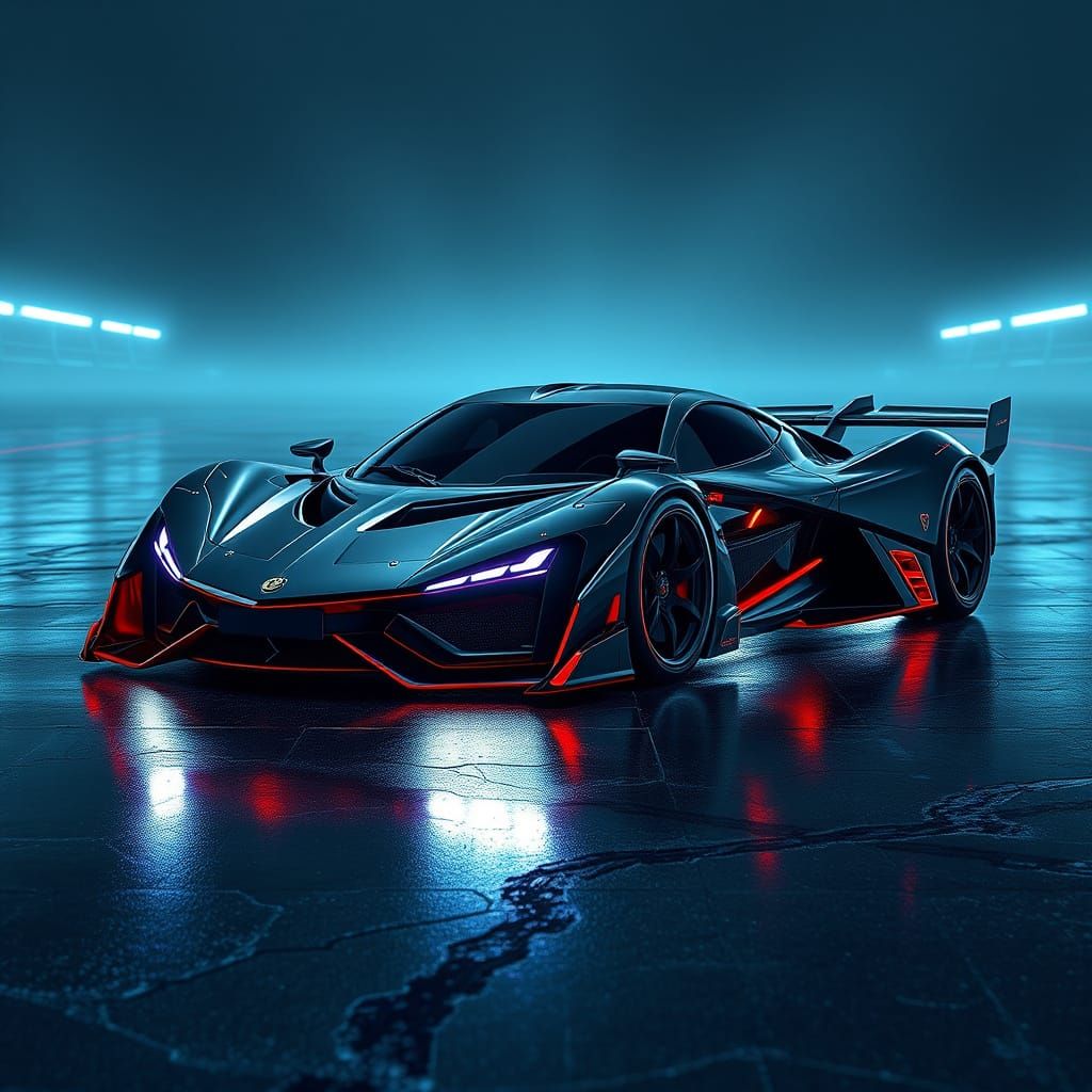 Futuristic Cyberpunk Hypercar: Dominant & Evil Speed