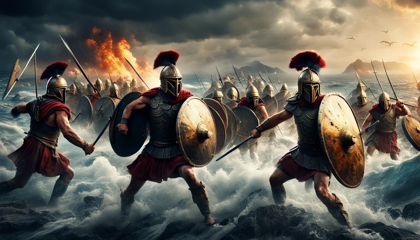 Realistic Ancient Greek Hoplites in Epic Battle