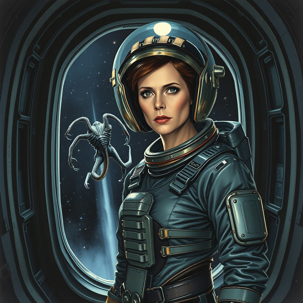 Astronaut Ejects Alien into Starry Void