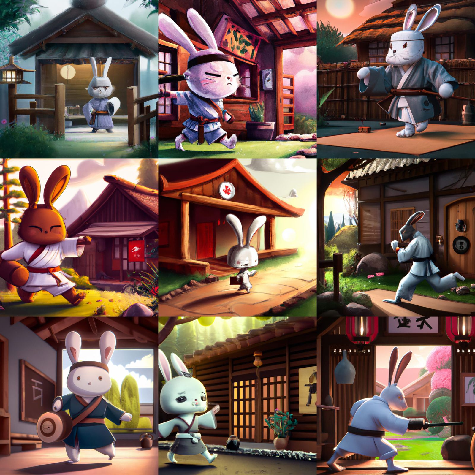 Mr. Rabbit Visits the Dojo: A Beautiful Illustration