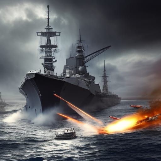 World War 1 Battleships in Epic Naval Battle