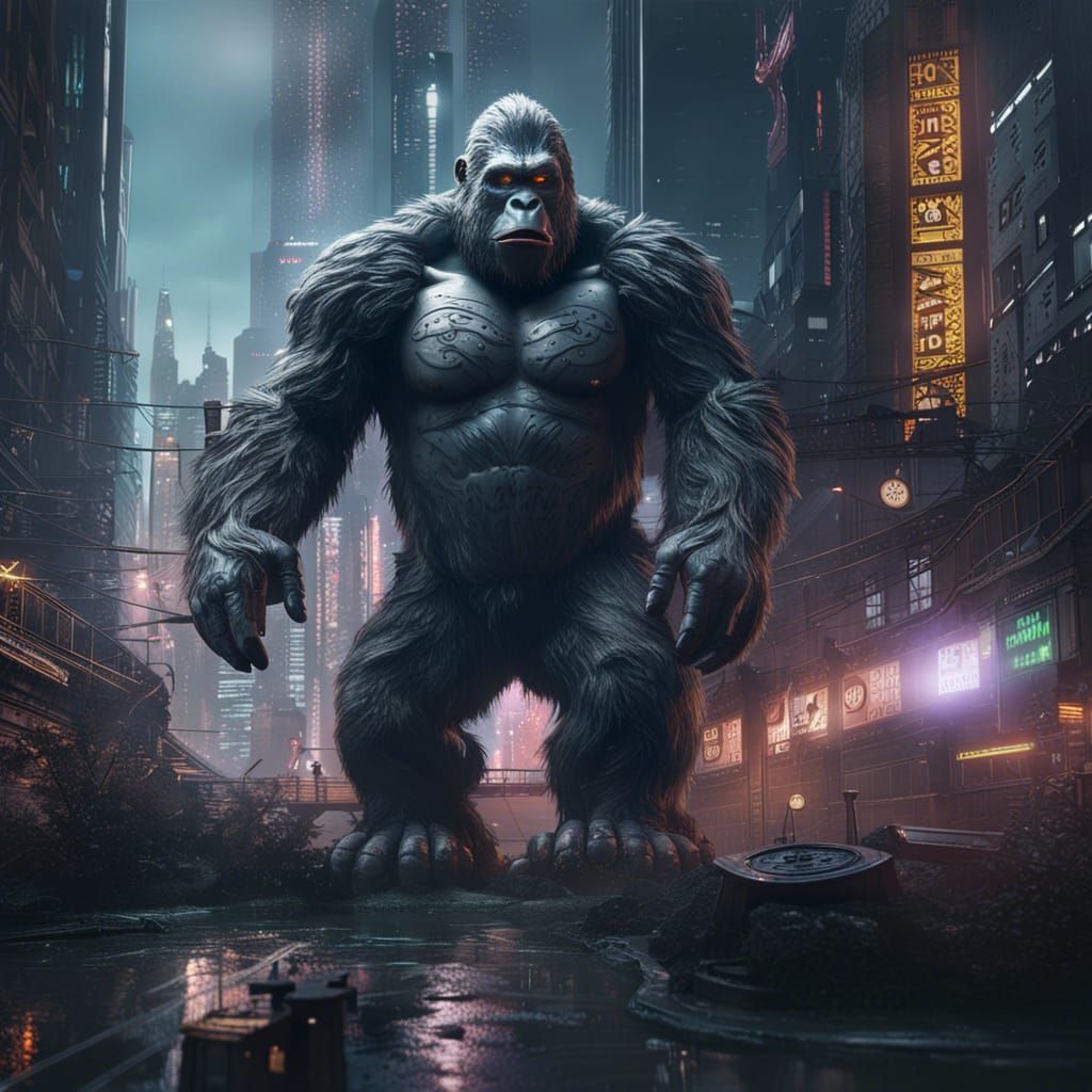 Cyberpunk King Kong in Silver City