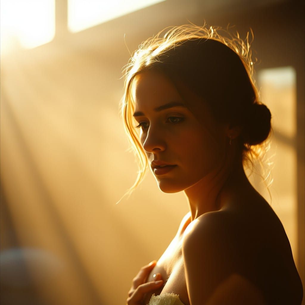 Epic Cinematic Film Still in Warm, Golden Light