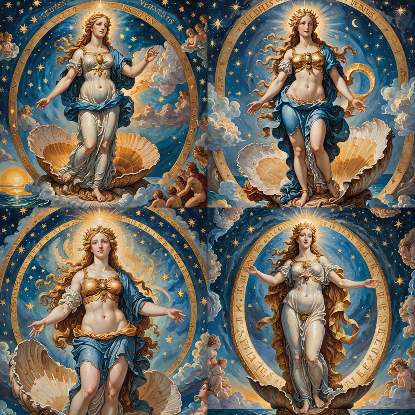 Renaissance Painting of Venus Rising From the Sea