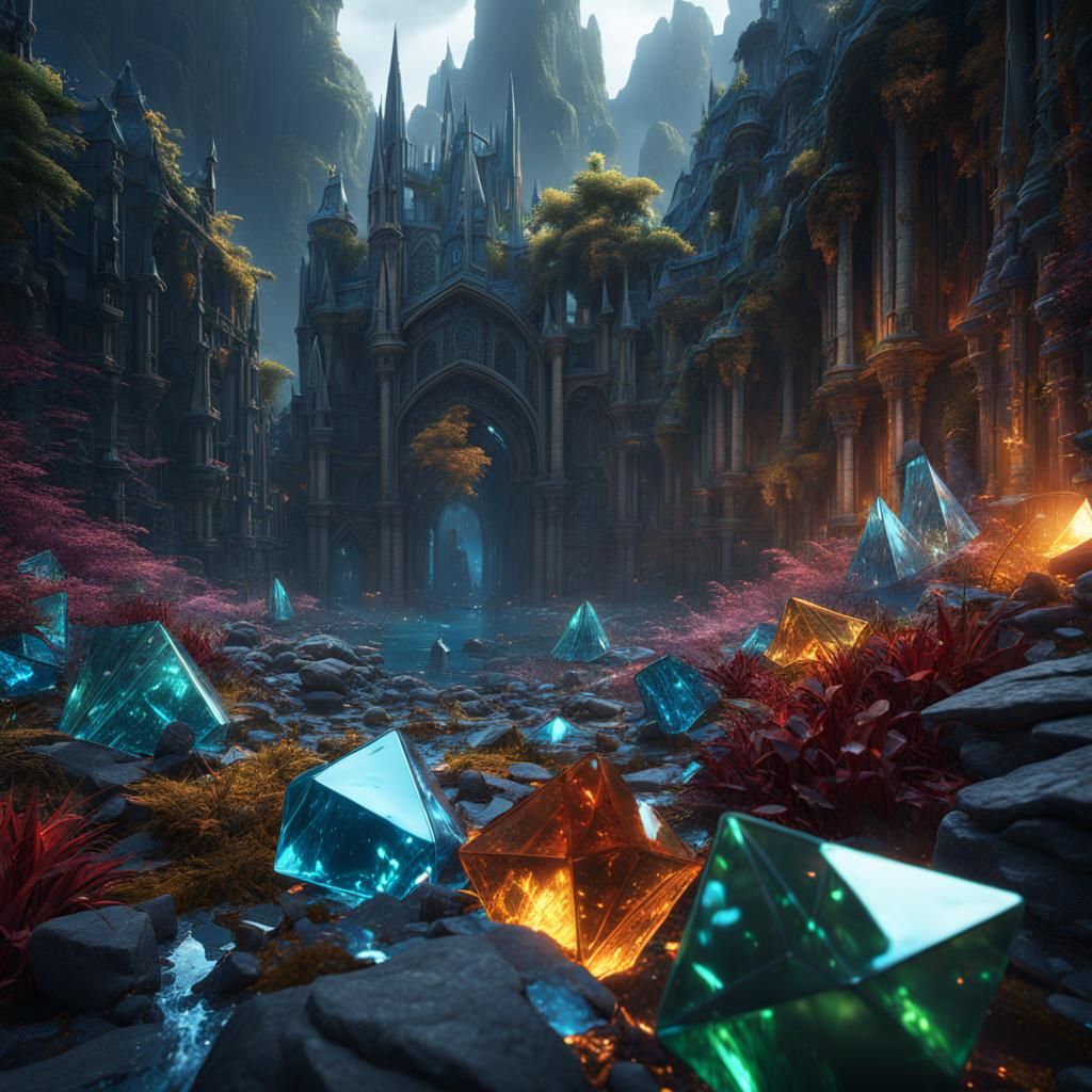Fantastical World of Glass Shards in Deep Color