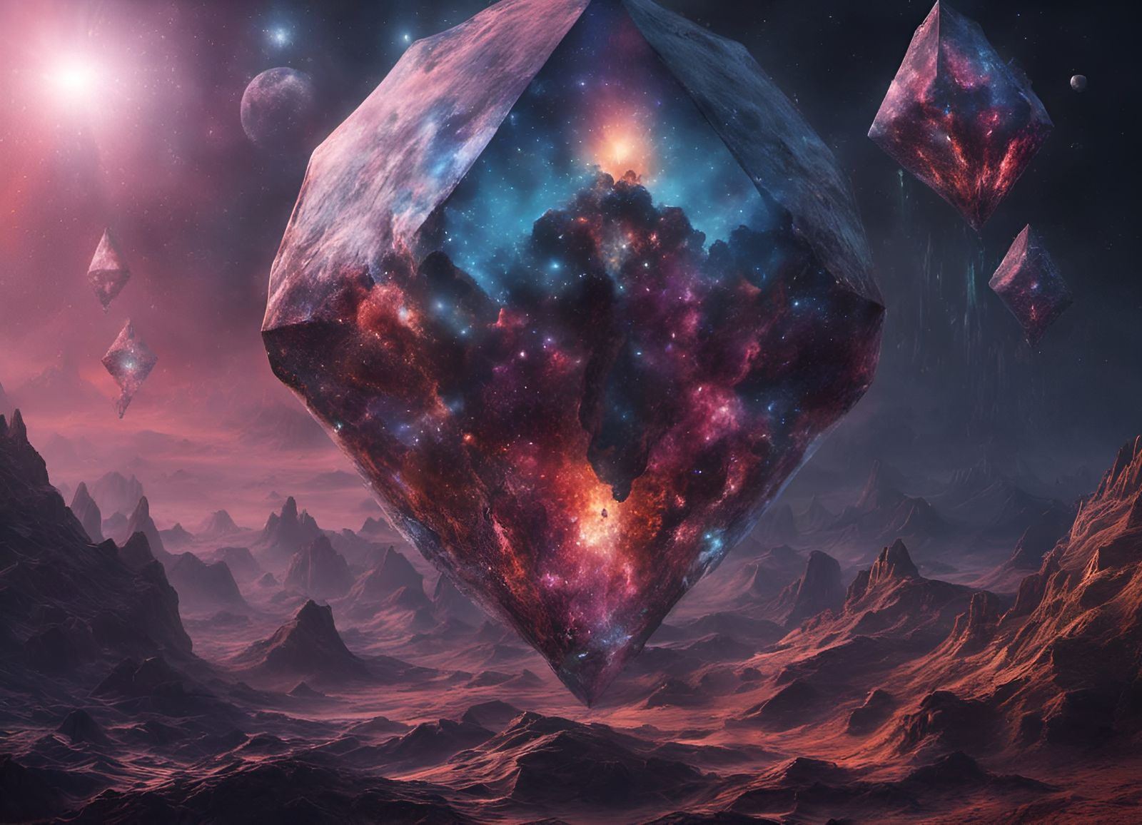 Alien Galactic Spacescape with Mandelbulbs