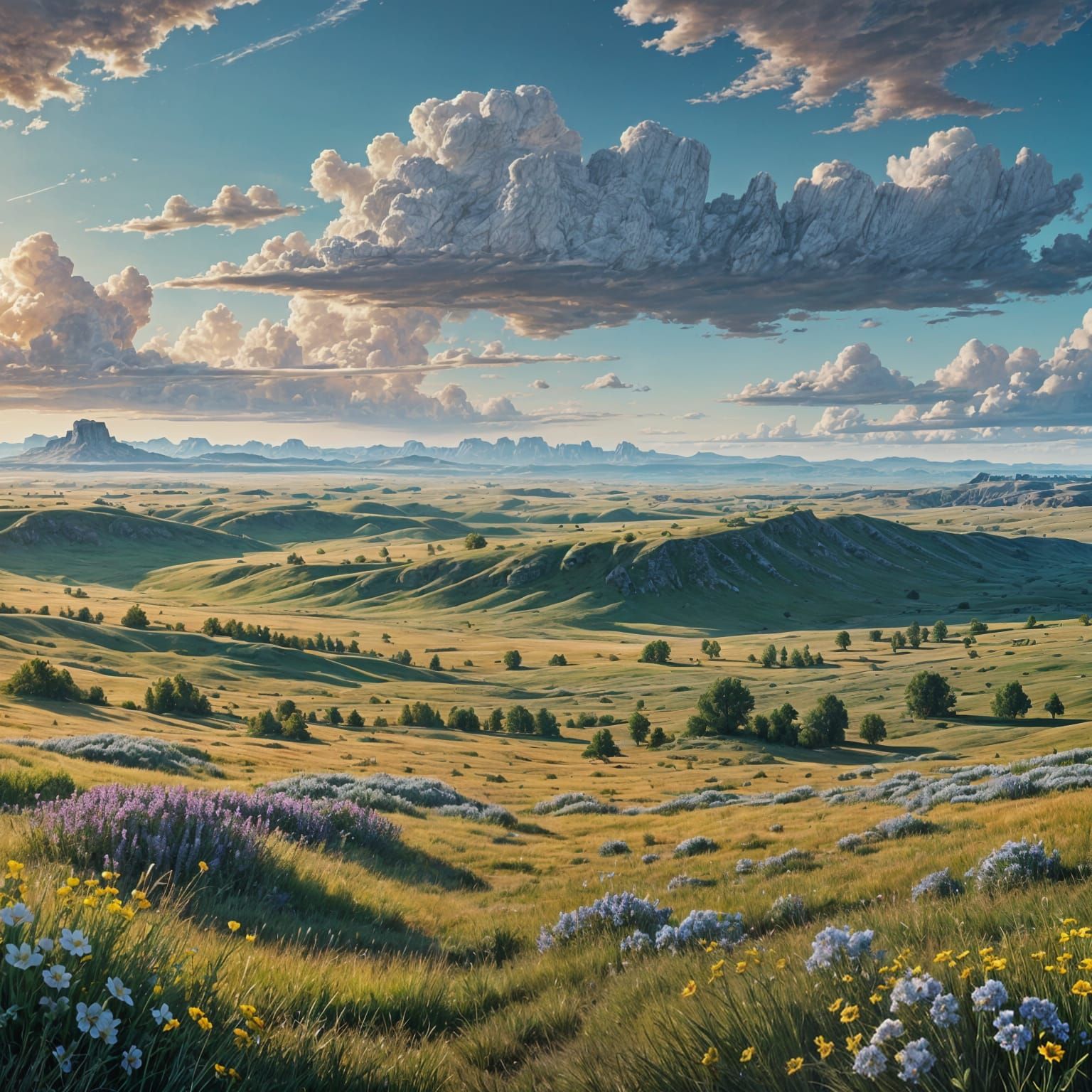 Wyoming Prairie Landscape in Detailed Matte Painting