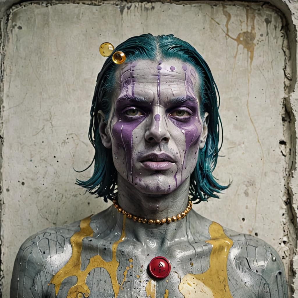 Distorted Fashion Model in Brutalist Sci-Fi Style