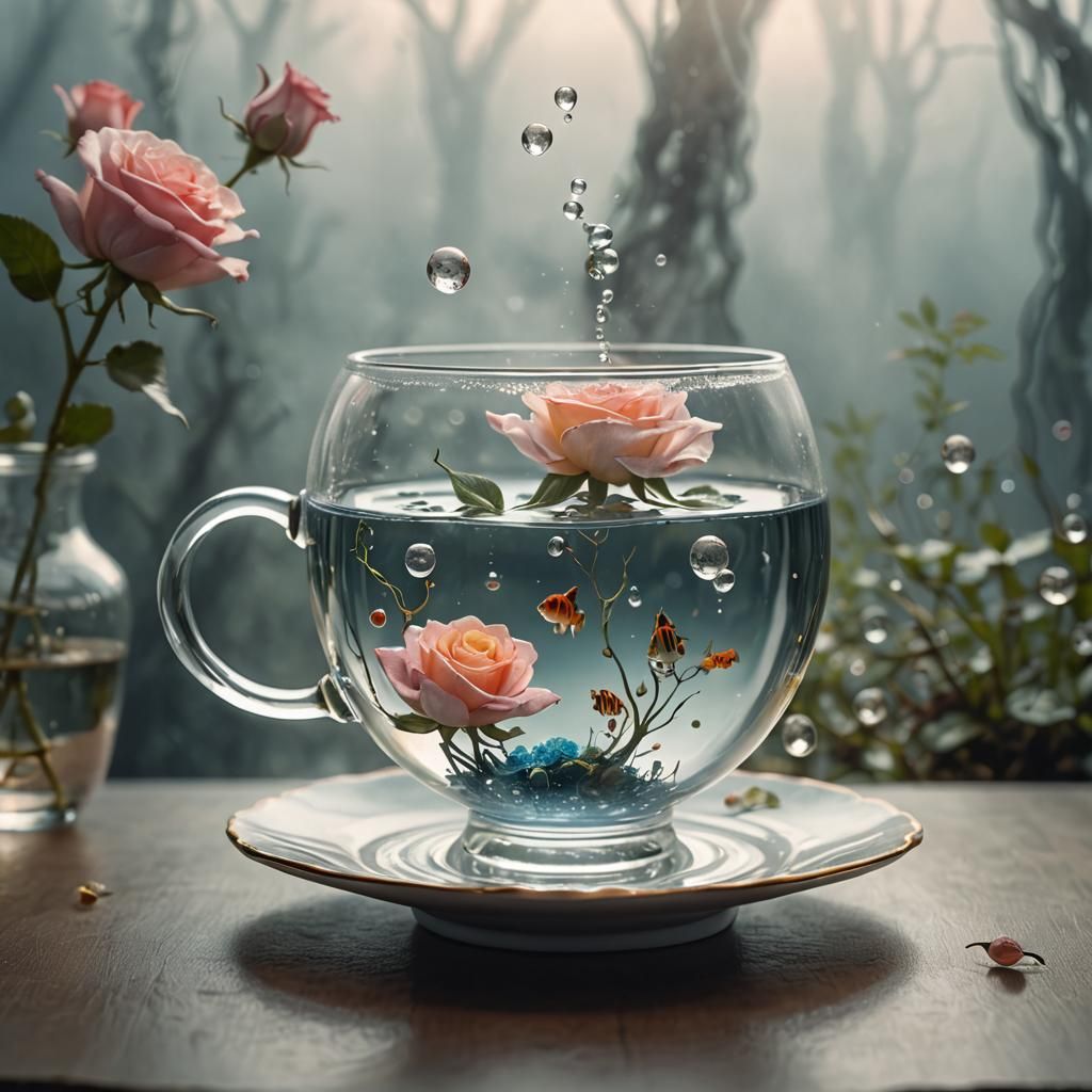 Fishbowl tea cup
