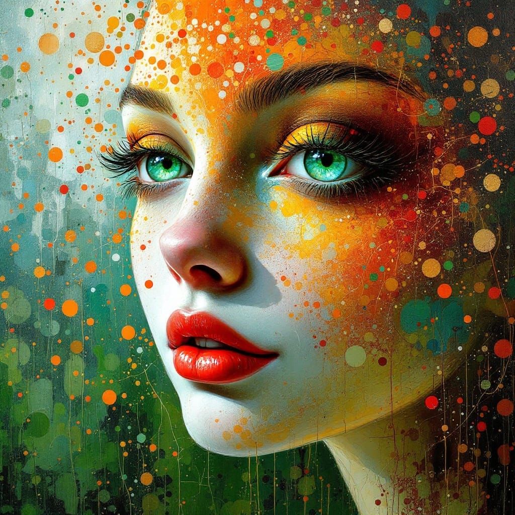 Dreamlike Portrait in Vibrant Oil Painting