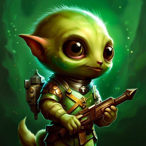 Adorable Armored Alien Baby Portrait