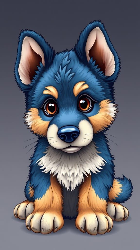 Enchanted Blue Bay Shepherd Puppy Embodies Whimsy