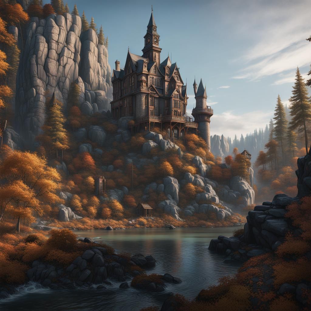 Fantastical Maine Landscape in Detailed Matte Painting