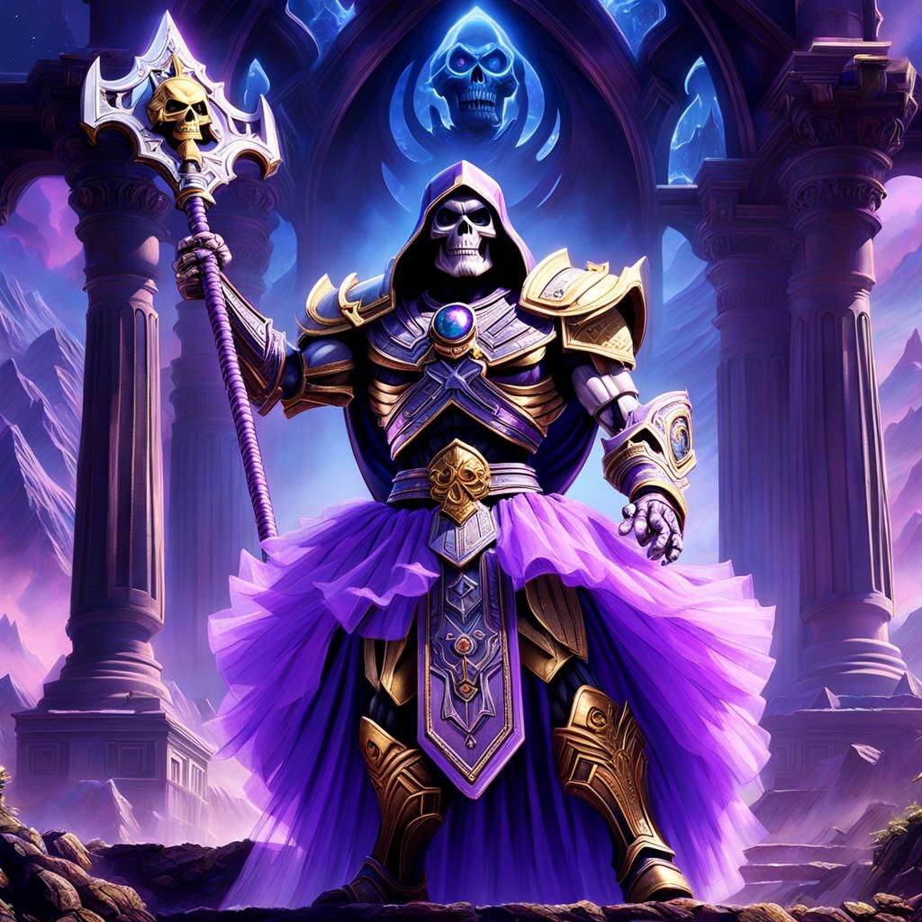 Skeletor wearing a tutu, Masters of the Universe, MOTU