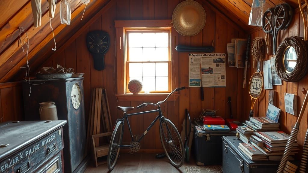 Cozy 20th Century Attic Scene
