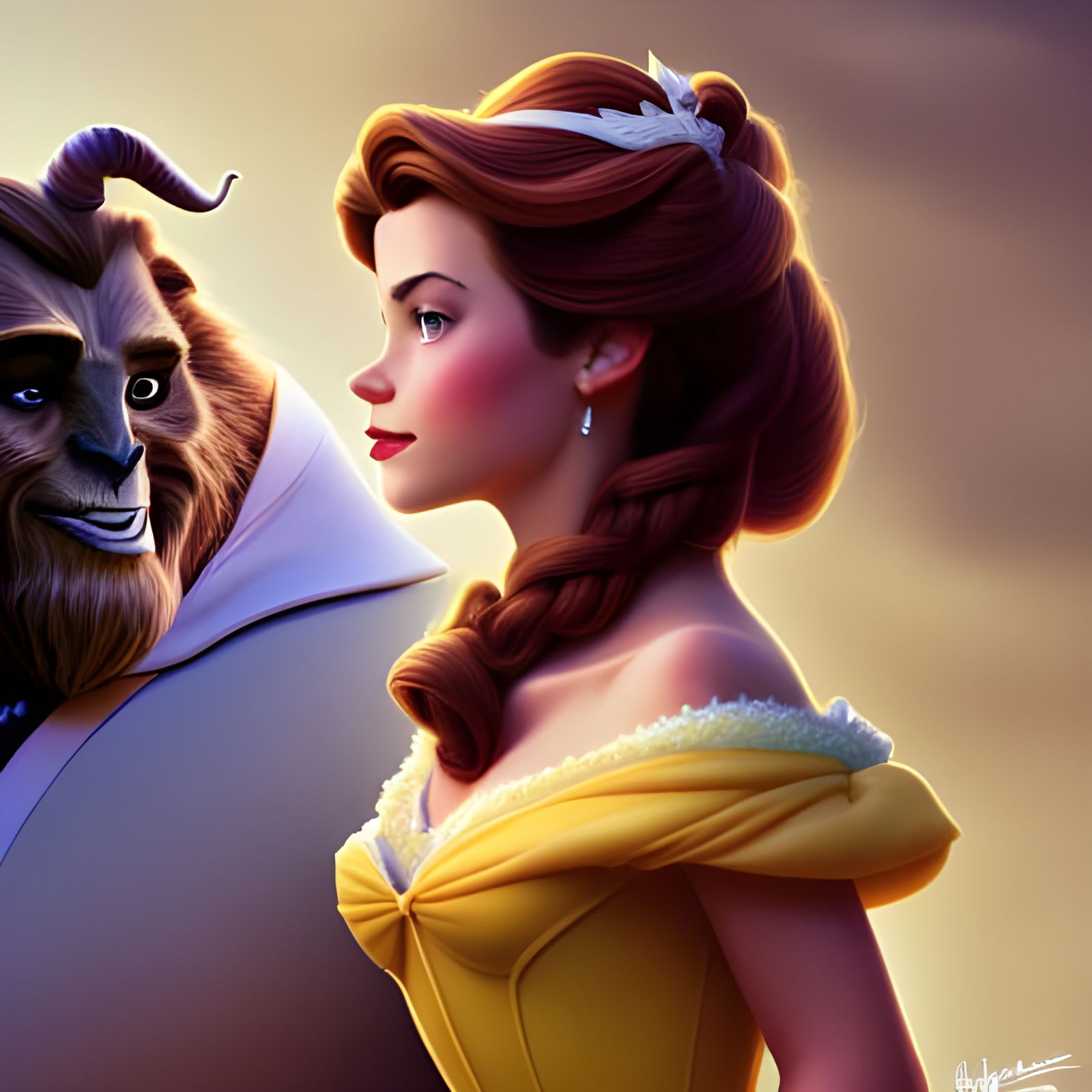 Belle as Football Player: Pixar-Style 3D Art