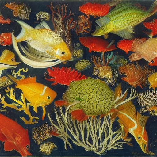 Mousefish Nibbling Cheese Corals in Marine Art Style