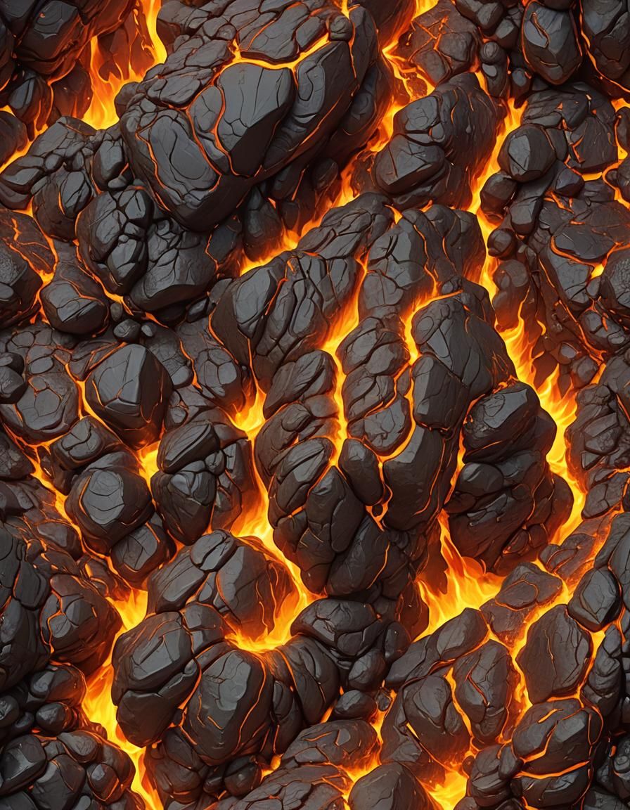 Fire Elemental Emerges from Molten Lava: 3D Illustration