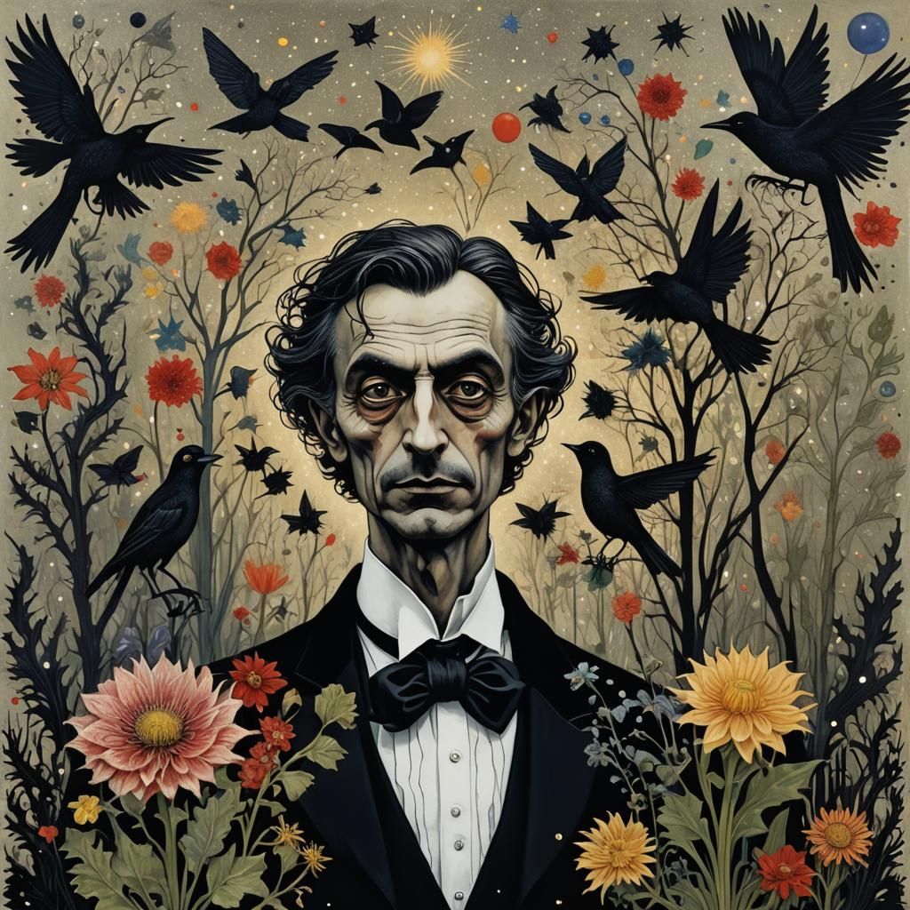 Surreal Forest Portrait in Alebrije Style