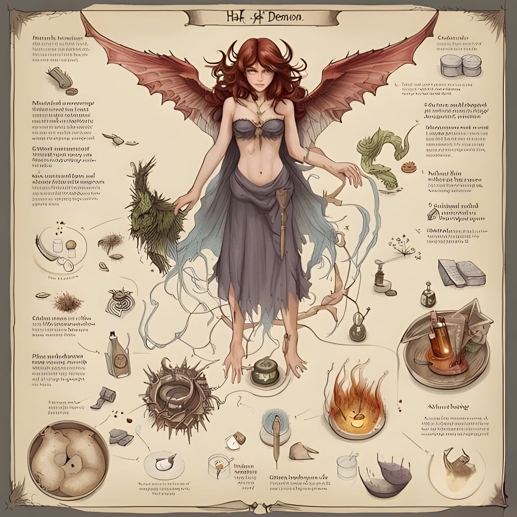 Half Demon Half Angel Illustration