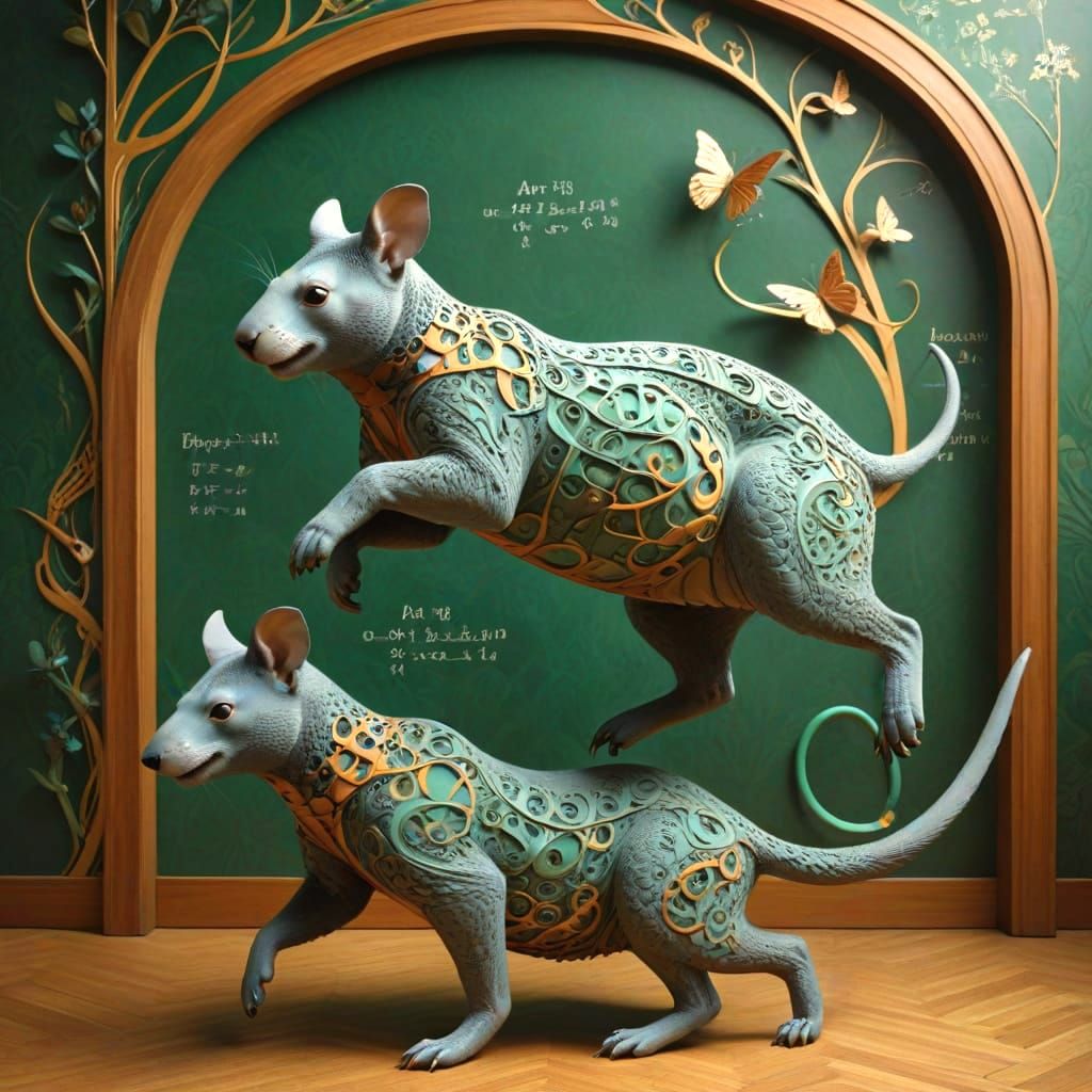 Art Nouveau Marsupials Explore Parametric Equations
