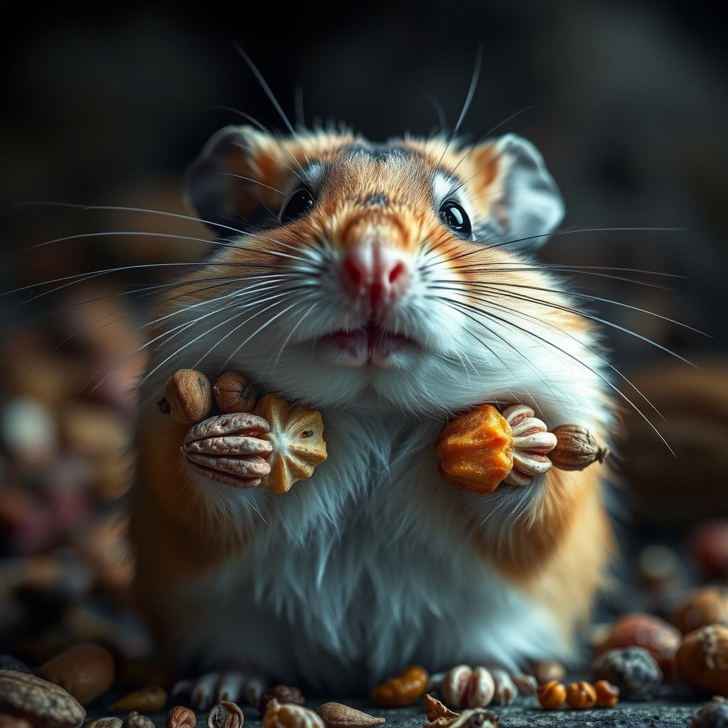 Hyperrealistic Hamster Portrait with Full Cheeks