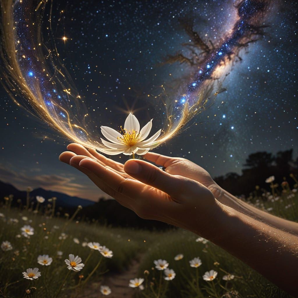 Cosmic Nature: Sand Glows Like Universe, Wildflower Opens to...