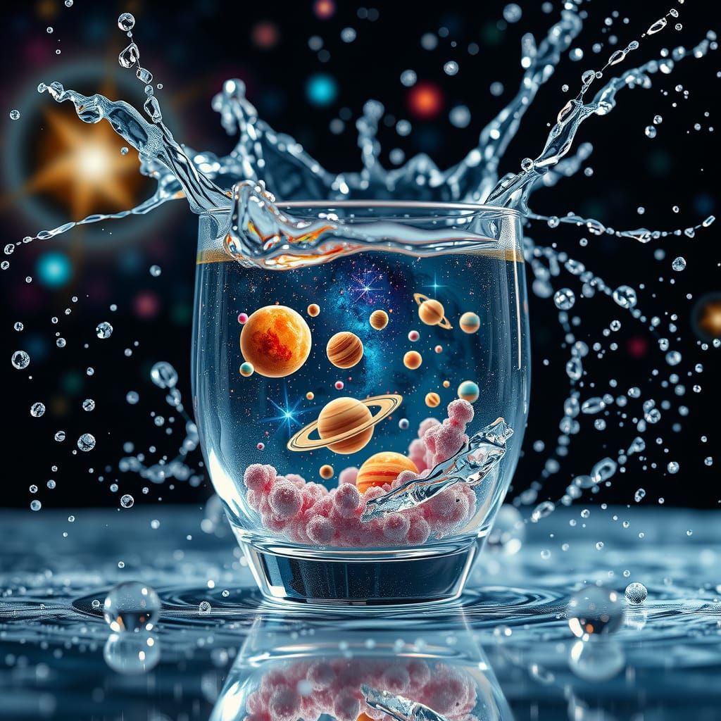 Shattering Crystal Glass Reveals Vibrant Cosmic Dance