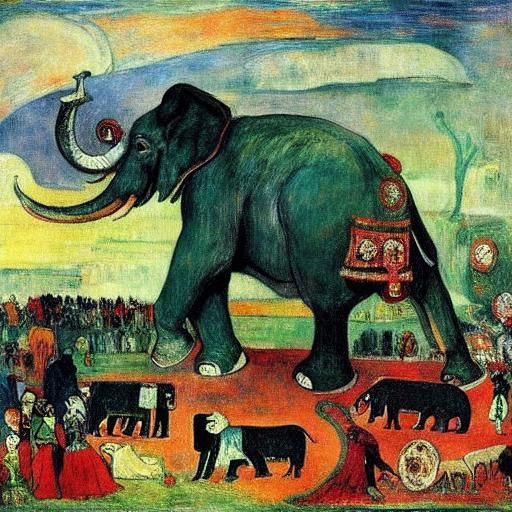 Elephant of Cúailnge Stolen by Mice: Post-Impressionist Styl...