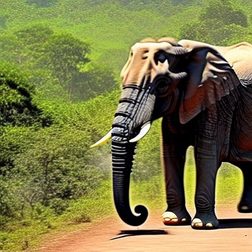 Raging Elephant of Death in Indian Jungle