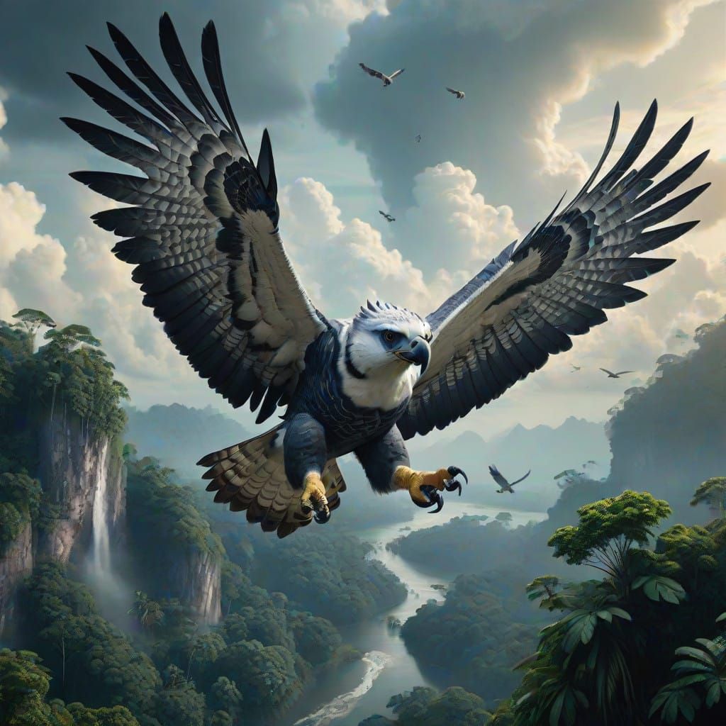 Majestic Harpy Eagle in Amazonian Skies