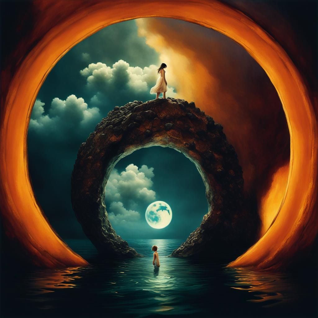 Girl Walks Through Underwater Soul Portal