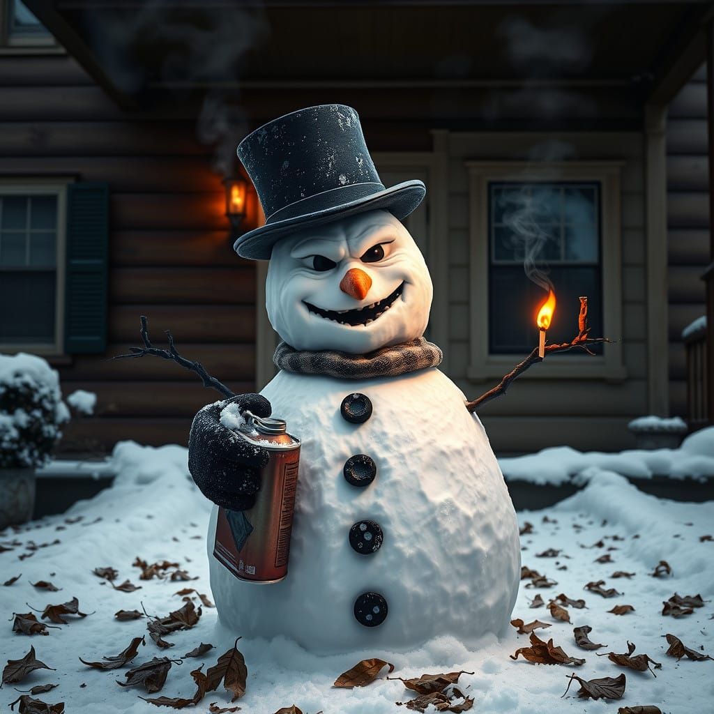 A Menacing Snowman Ignites a Suburban Inferno