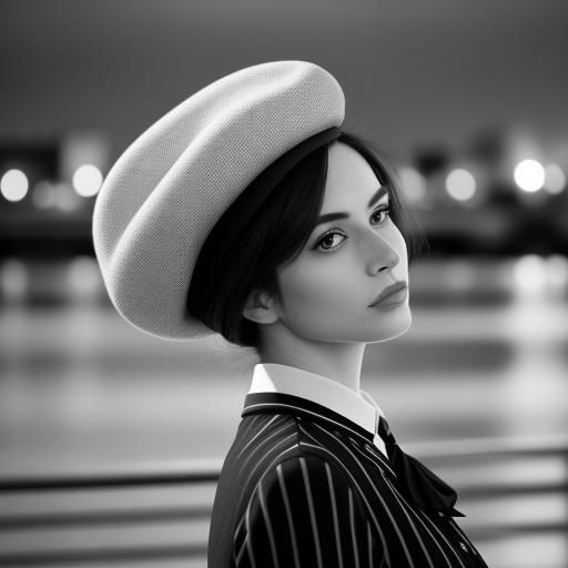 Classic French Black and White River Portrait