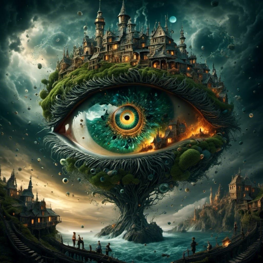 Surreal Eye in a Thunderstorm