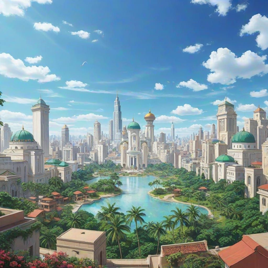 Cyberpunk Cityscape in Distorted Reality