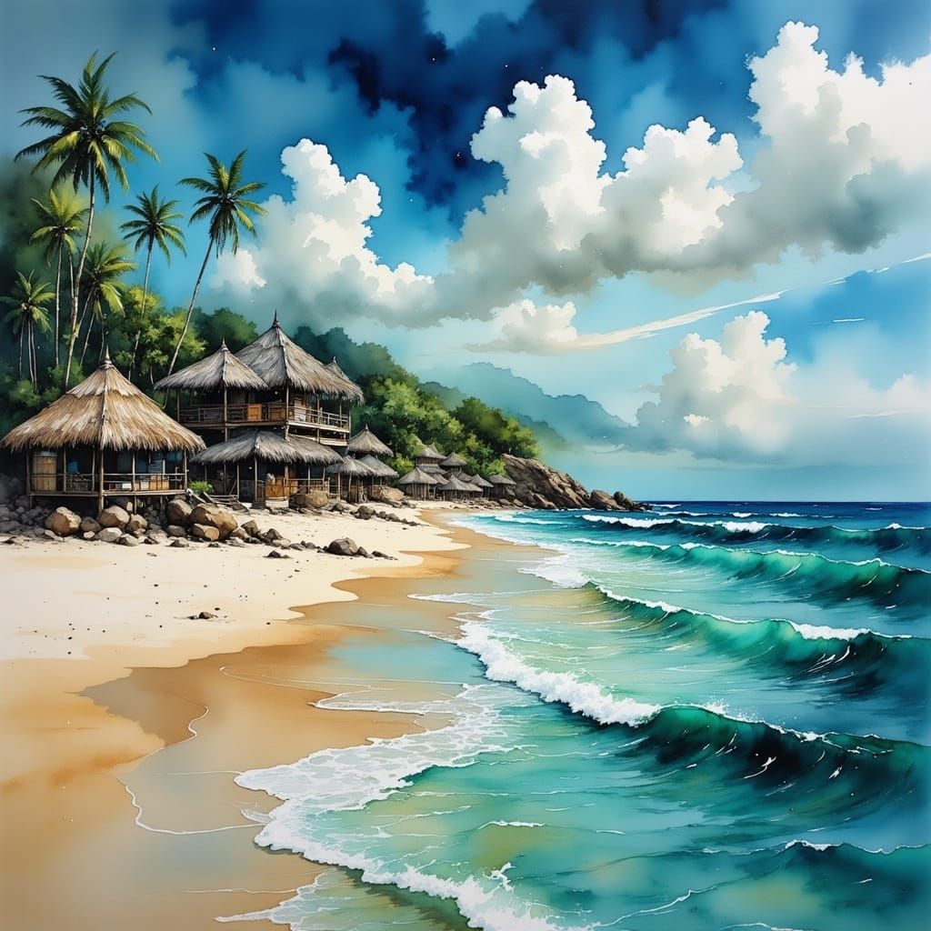 Vibrant Mexican Coastal Village