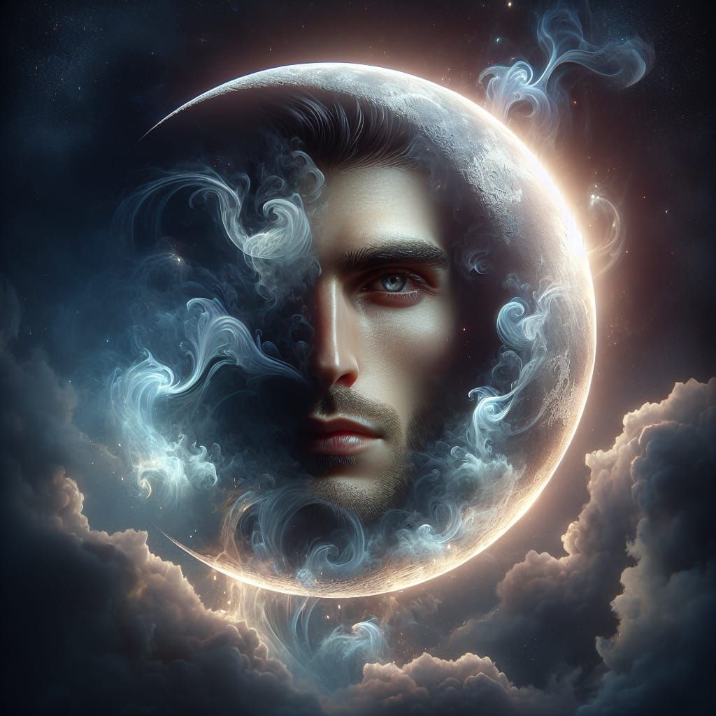 Mystical Moon Man in Fantasy Concept Art