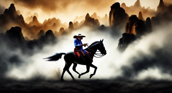 Sci-Fi Gene Wilder on Three-Wheeled Horse