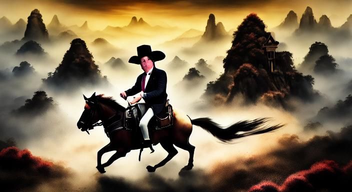 Gene Wilder Rides a Sci-Fi Horse in Pink Tuxedo