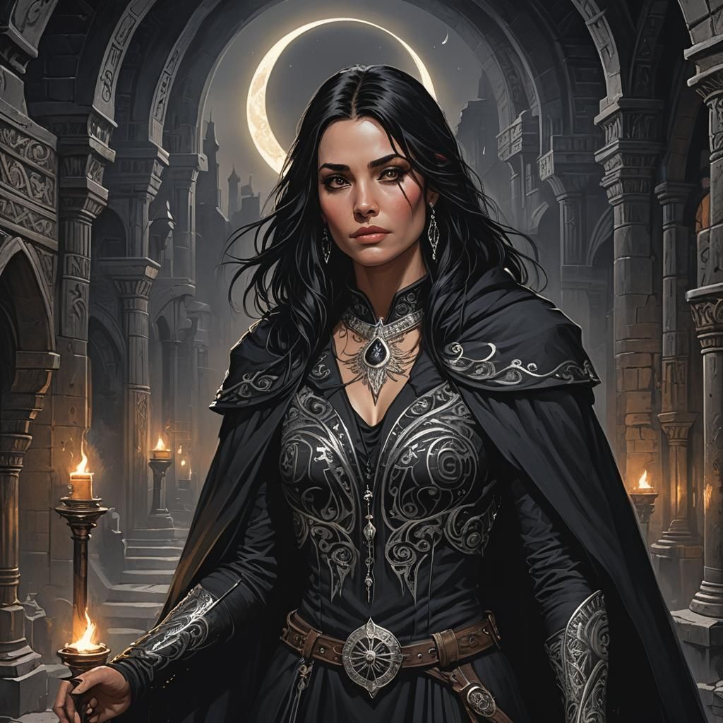 Mysterious Woman in Undercity Hideout: A Dark Fantasy Portra...