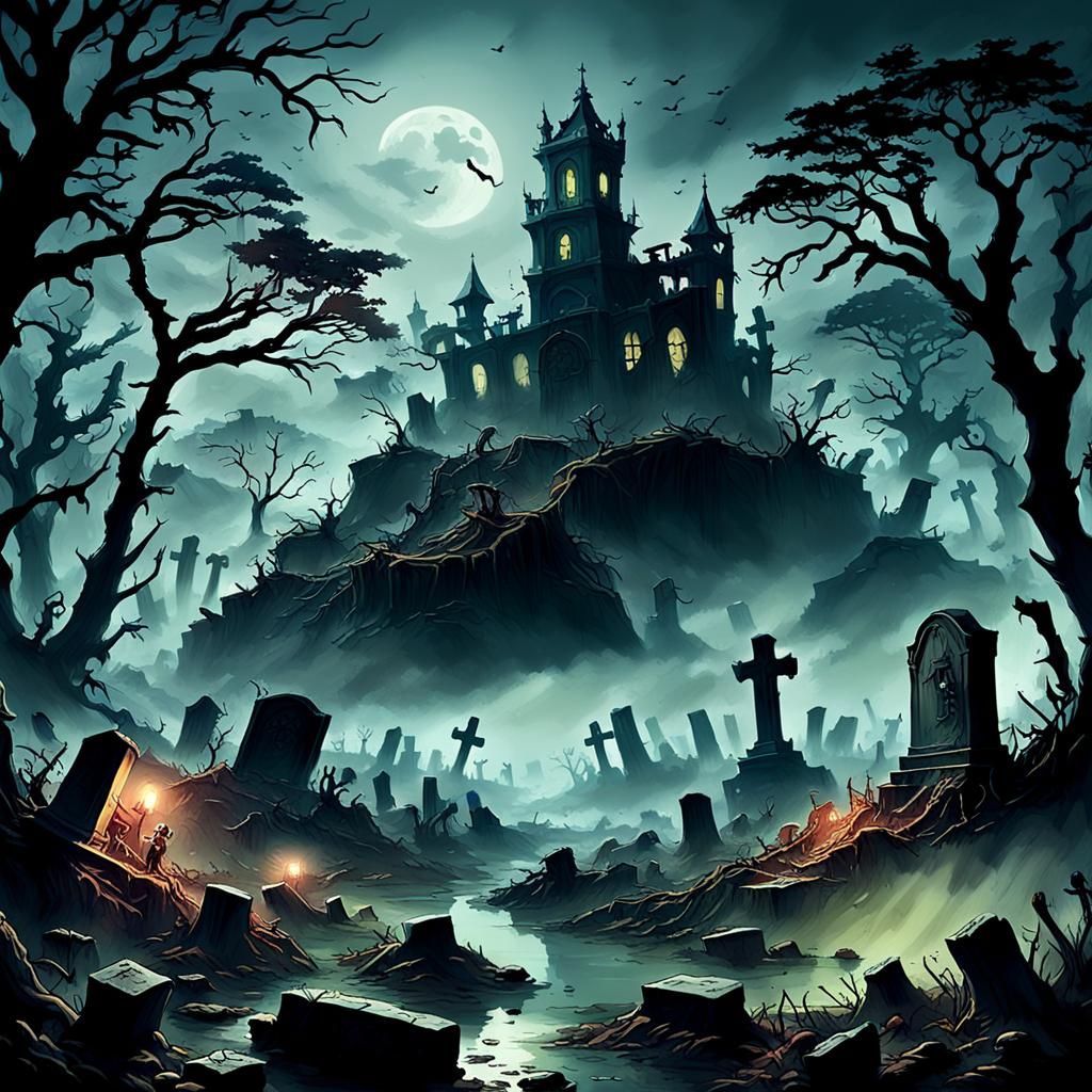 Zombie Island: Undead Emerge in Haunted Landscape