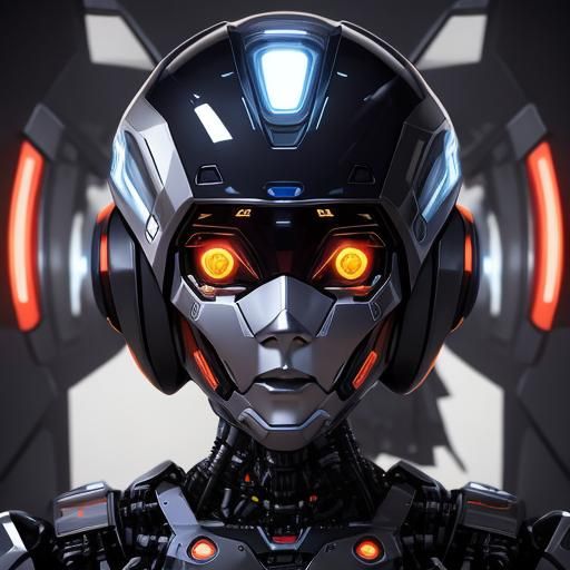 Abstract Thinking Robot with Complementary Colors