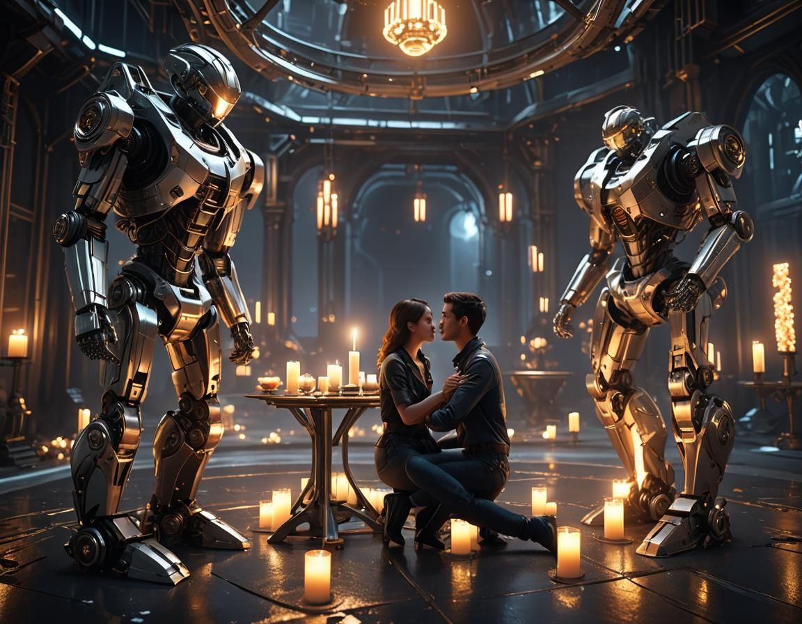 Candlelit:  A Scene for Romance 
Two People in Love