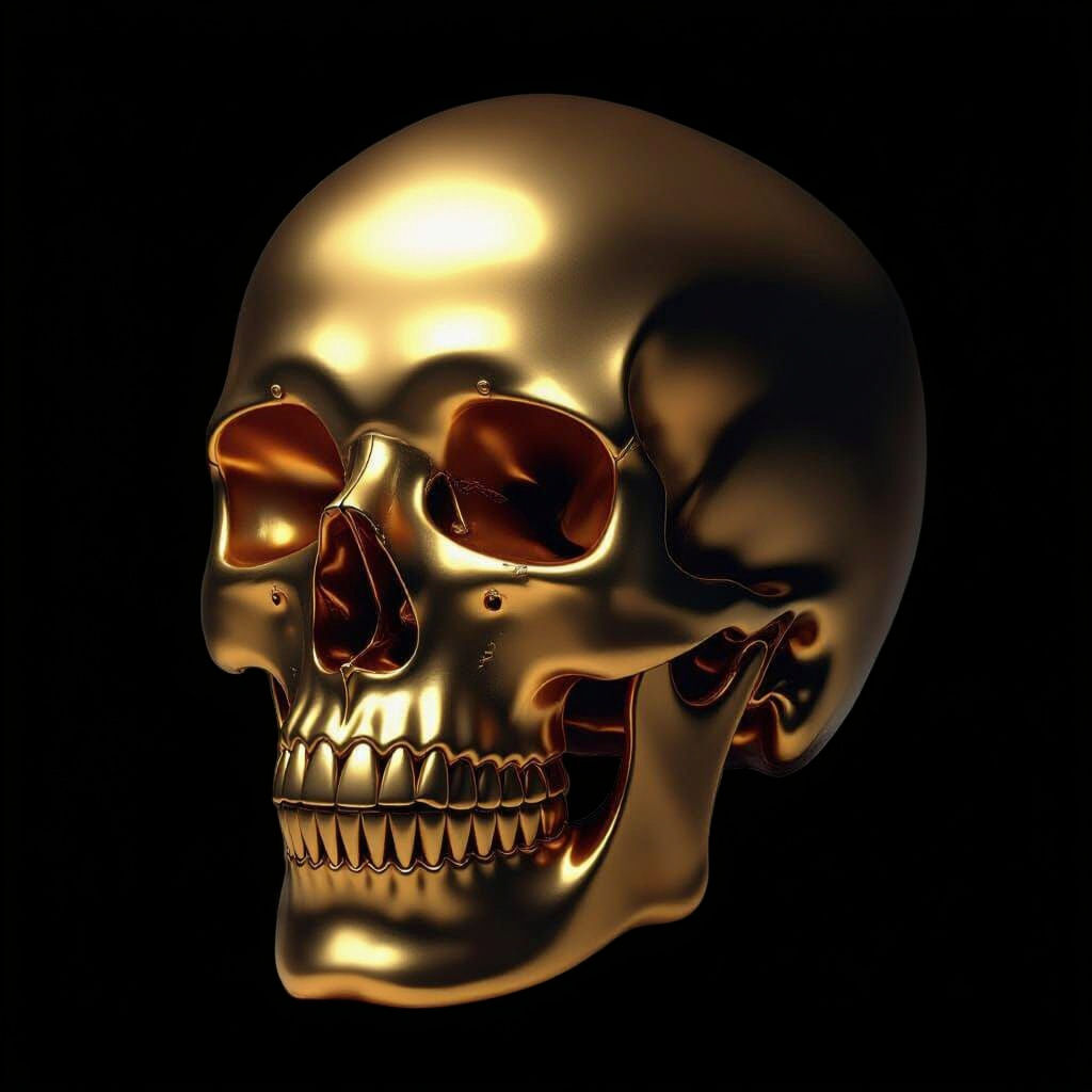 Skull evil opulence gold polish